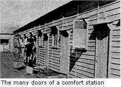 The many doors of a comfort station