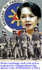 GMA President Arroyo and Independence day demonstrations