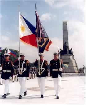 Color Guard march past the Rizal Monument