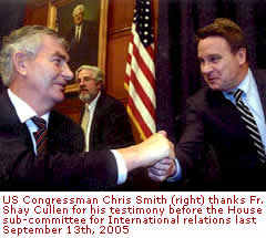 Fr. Shay Cullen and Rep. Chris Smith on Capitol Hill 9/13/05