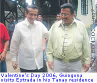 Valentine's Day 2006, Guingona visits Estrada in his Tanay residence