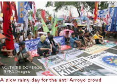A slow rainy day for the anti Arroyo crowd 