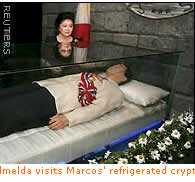 Imelda visits Marcos' refrigerated crypt