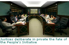 Justices deliberate in private the fate of the People's Initiative