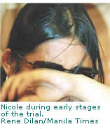 Nicole during early stages of the rape trial