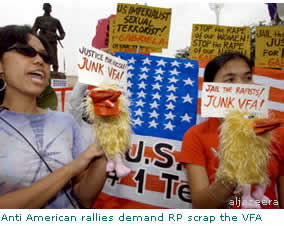 Anti American rallies demand RP scrap the VFA