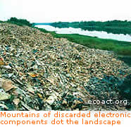 Mountains of discarded electronic components dot the landscape