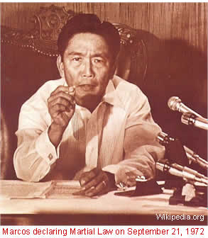 Marcos declaring Martial Law on September 21, 1972