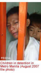 Children in detention in Metro Manila (August 2007 file photo)