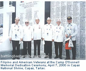 Filipino & American Veterans at Camp O'Donnell Memorial Dedication, April 7, 2000