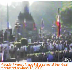 President Arroyo & gov't dignitaries at the Rizal Monument on June 12, 2008