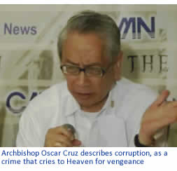 Archbishop Oscar Cruz describes corruption, as a crime that cries to Heaven for vengeance