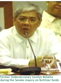 Former Undersecretary Jocelyn Bolante during the Senate inquiry on fertilizer funds