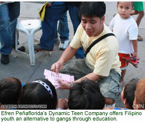 Efren Peaflorida's Dynamic Teen Company offers Filipino youth an alternative to gangs through education