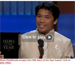 Efren Penaflorida accepts the CNN Hero of the Year Award. Click to play video