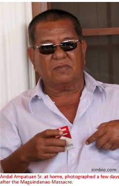 Andal Ampatuan Sr. at home, photographed a few days after the Maguindanao Massacre