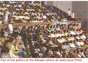 Part of the gallery at the Batasan where all seats were filled
