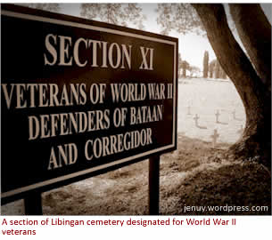 A section of Libingan cemetery designated for World War II veterans