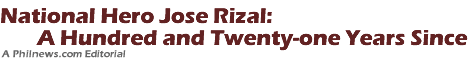 National Hero Jose Rizal: A Hundred and Twenty-one Years Since