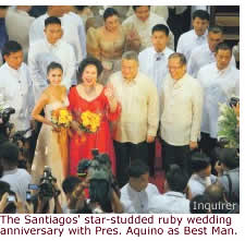 The Santiagos' star-studded ruby wedding anniversary with Pres. Aquino as Best Man