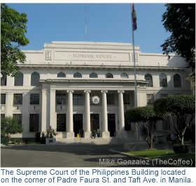 The Supreme Court of the Philippines Building located on the corner of Padre Faura St. and Taft Ave. in Manila