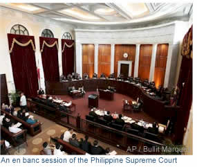 An en banc session of the Philippine Supreme Court