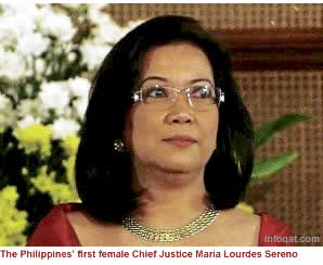 The Philippines' first female Chief Justice Maria Lourdes Sereno