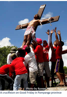 A crucifixion on Good Friday in Pampanga province
