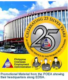 Promotional Material from the POEA showing their headquarters along EDSA