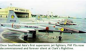 Once Southeast Asia's first supersonic jet fighters, PAF F5s now decommissioned and forever silent at Clark's flightline