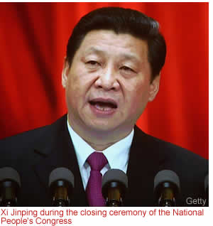 Xi Jinping during the closing ceremony of the National People's Congress