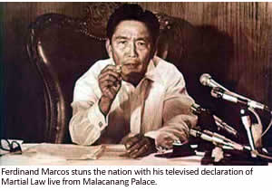 Ferdinand Marcos stuns the nation with his televised declaration of Martial Law live from Malacañang Palace