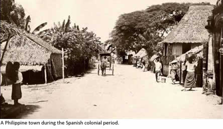 A Philippine town during the Spanish colonial period