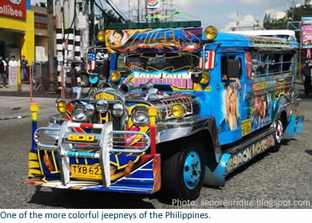 One of the more colorful jeepneys of the Philippines
