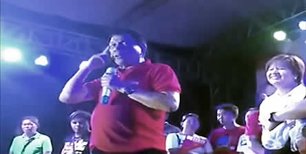 Mayor Rodrigo Duterte in 1998 talking about the rape and murder of an Australian lay missionary in Davao City to the delight of his audience. Photo: screen grab of YouTube video