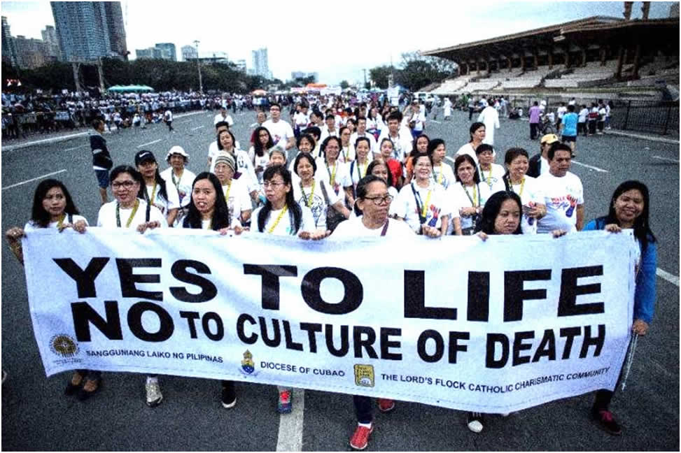 Filipinos march for life. 