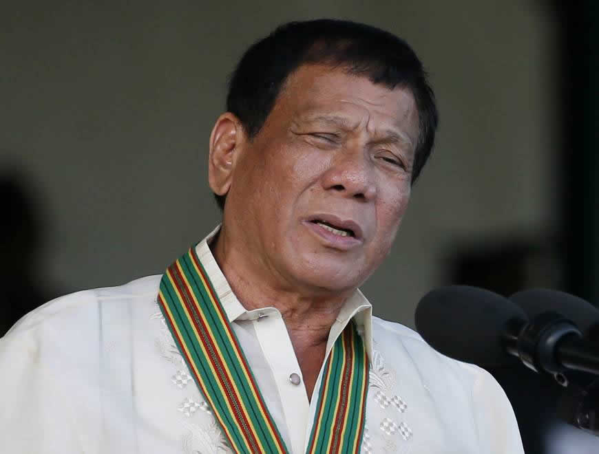  I am thinking of stepping down because Im tired." Philippine President Rodrigo Duterte.  AP photo