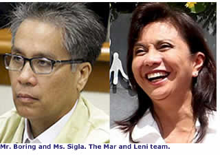 Mr. Boring and Ms Sigla. The Mar and Leni team