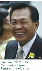 former COMELEC Commissioner Benjamin Abalos 