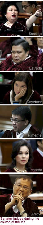 Senator-judges during the course of the trial 